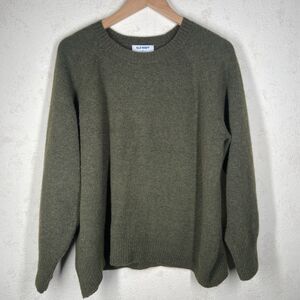 Old Navy Sweater Womens Medium Green Cozy Po Kuna Wool Blend Crew Neck Top